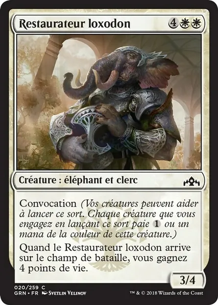 Restaurateur loxodon, carte Magic GRN 20 — extension Les Guildes de Ravnica