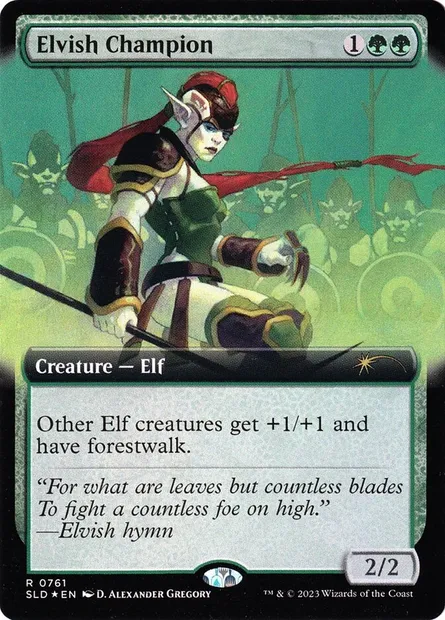 Championne elfe, carte Magic SLD 761 — extension Secret Lair Drop