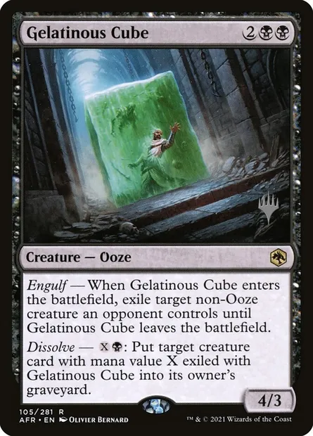Gelatinous Cube, Magic card PAFR 105p — Adventures in the Forgotten Realms Promos set