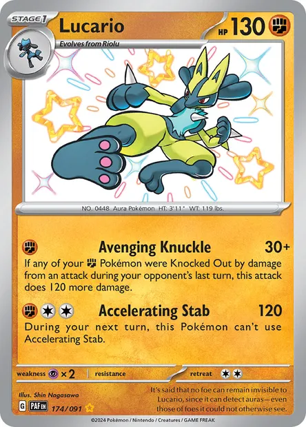 Lucario, Pokémon card PAF 174 — Paldean Fates set