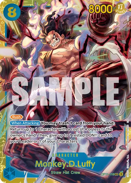 Monkey.D.Luffy, One Piece card OP11-118 — A FIST OF DIVINE SPEED set