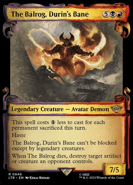 The Balrog, Durin's Bane, Magic card LTR 646 — The Lord of the Rings: Tales of Middle-earth set