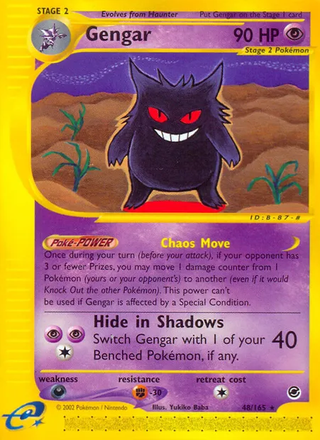 Gengar, Pokémon card EX 48 — Expedition Base Set set
