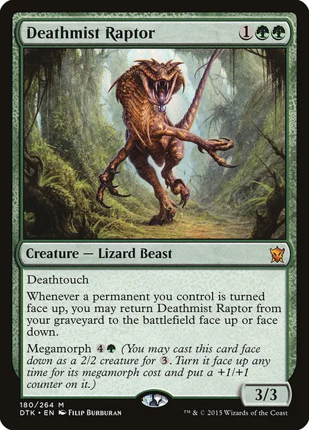 Deathmist Raptor, Magic card DTK 180 — Dragons of Tarkir set