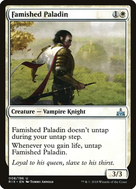 Famished Paladin, Magic card RIX 8 — Rivals of Ixalan set