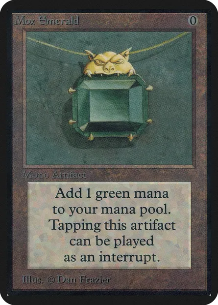 Mox Emerald, carte Magic LEA 261 — extension Limited Edition Alpha