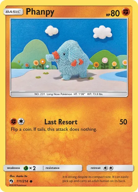 Phanpy, Pokémon card LOT 111 — Lost Thunder set