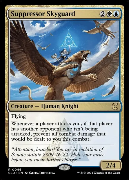 Suppressor Skyguard, Magic card CLU 46 — Ravnica: Clue Edition set