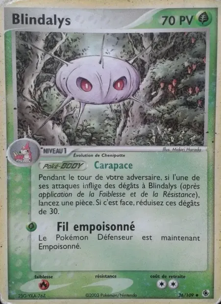 Blindalys, carte Pokémon RS 26 — extension EX Rubis & Saphir