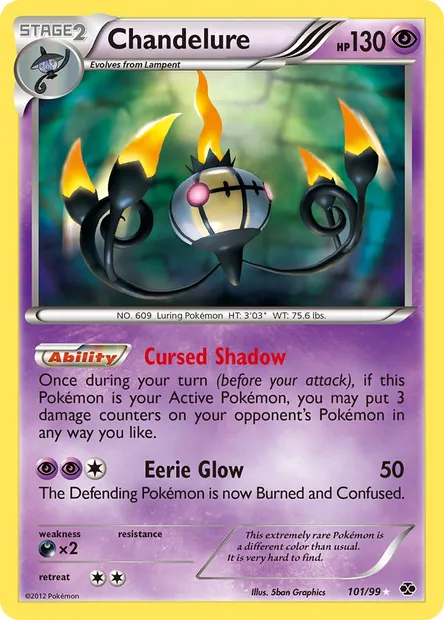 Chandelure, Pokémon card NXD 101 — Next Destinies set