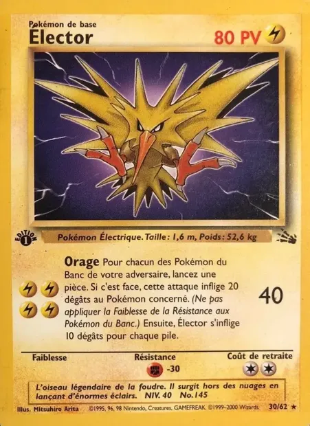 Élector, carte Pokémon FO 30 — extension Fossile