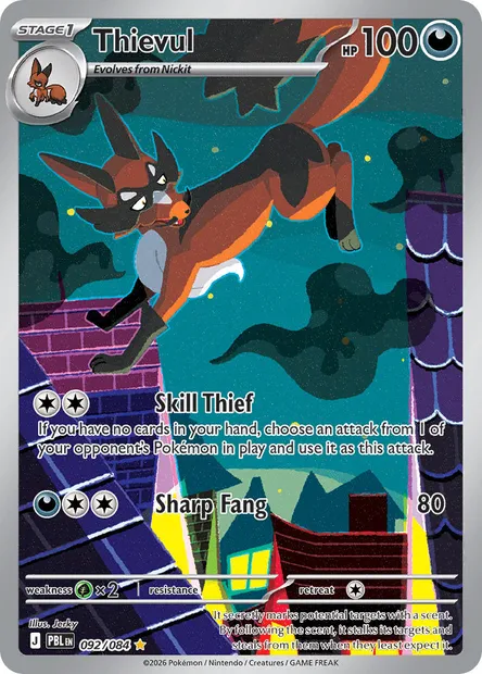Thievul, Pokémon card PBL 092 — Pitch Black set