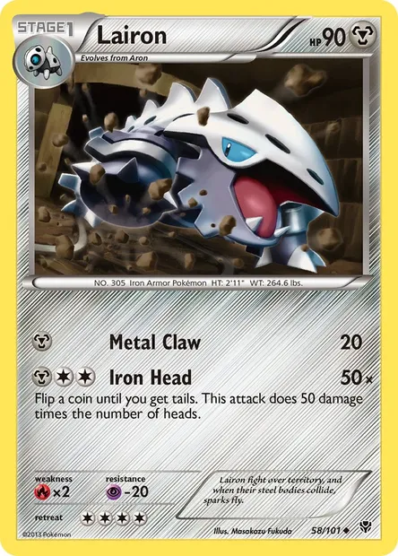 Lairon, Pokémon card PLB 58 — Plasma Blast set