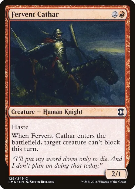 Fervent Cathar, Magic card EMA 129 — Eternal Masters set