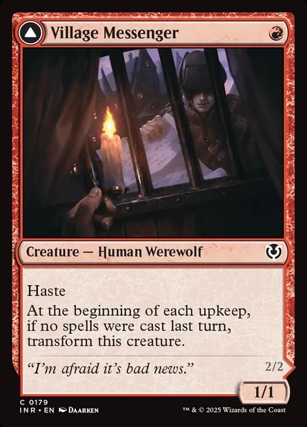 Village Messenger // Moonrise Intruder, Magic card INR 179 — Innistrad Remastered set