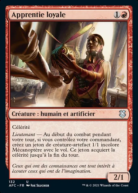 Apprentie loyale, carte Magic AFC 132 — extension Forgotten Realms Commander