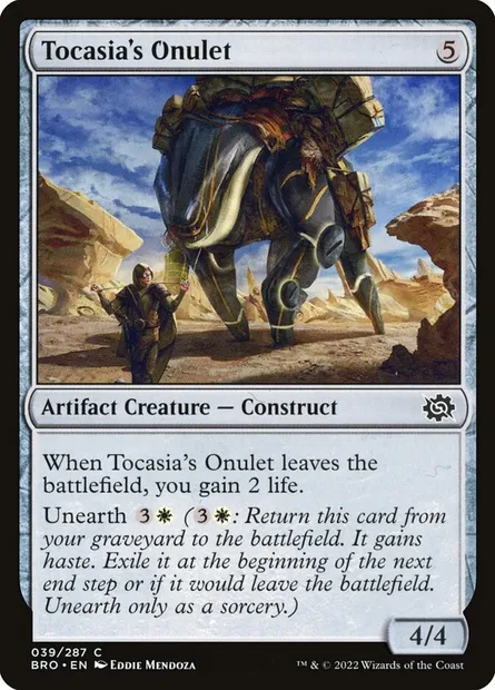 Tocasia's Onulet, Magic card BRO 39 — The Brothers' War set