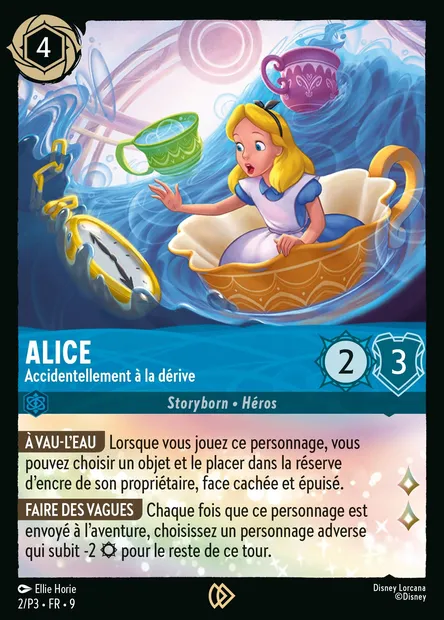 Alice - Accidentellement à la dérive, carte Disney Lorcana P3-002 — extension P3