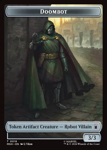 Doombot, carte Magic TMSH 18 — extension Marvel Super Heroes Tokens