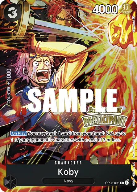 Koby, One Piece card OP02-098 — PARAMOUNT WAR set
