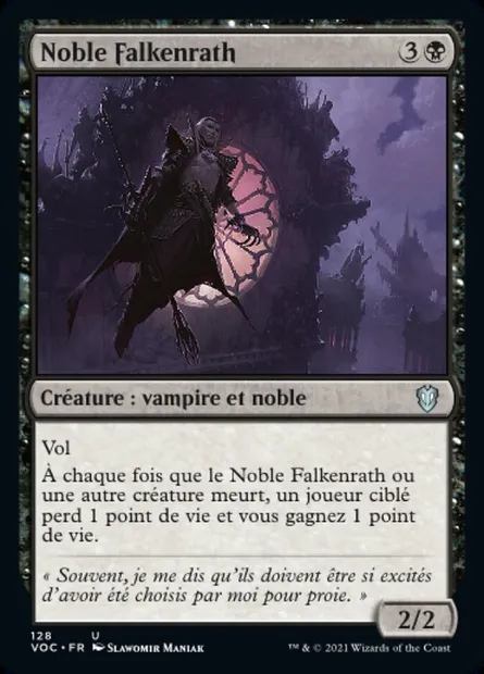 Noble Falkenrath, carte Magic VOC 128 — extension Crimson Vow Commander
