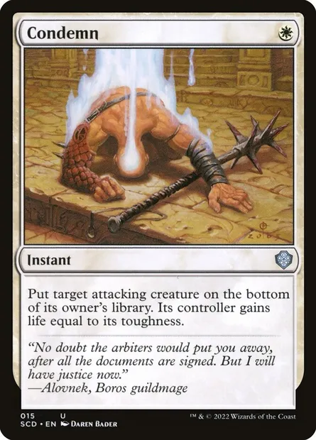 Condemn, Magic card SCD 15 — Starter Commander Decks set