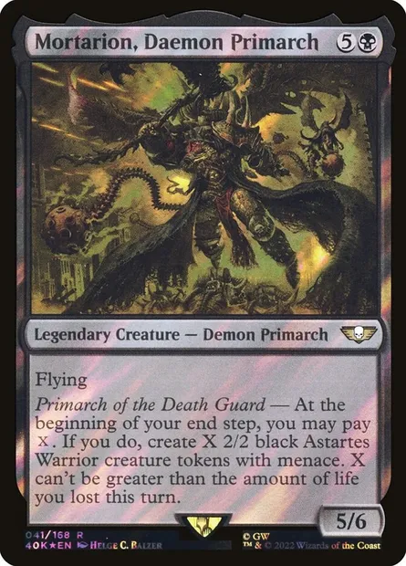 Mortarion, Daemon Primarch, Magic card 40K 41★ — Warhammer 40,000 Commander set