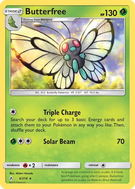 Butterfree, Pokémon card UNB 4 — Unbroken Bonds set