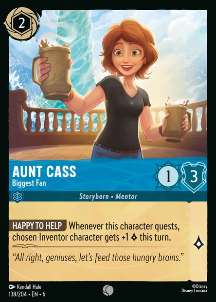 Aunt Cass - Biggest Fan, Disney Lorcana card CH6-138 — Azurite Sea set