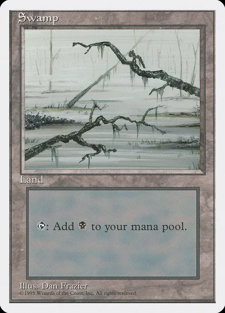 Swamp, Magic card 4ED 372 — Fourth Edition set