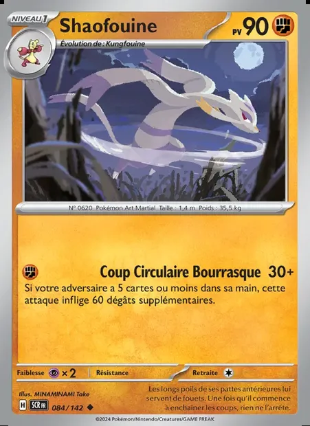 Shaofouine, carte Pokémon SCR 084 — extension Couronne Stellaire
