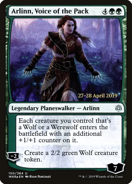 Arlinn, voix de la meute, carte Magic PWAR 150s — extension War of the Spark Promos