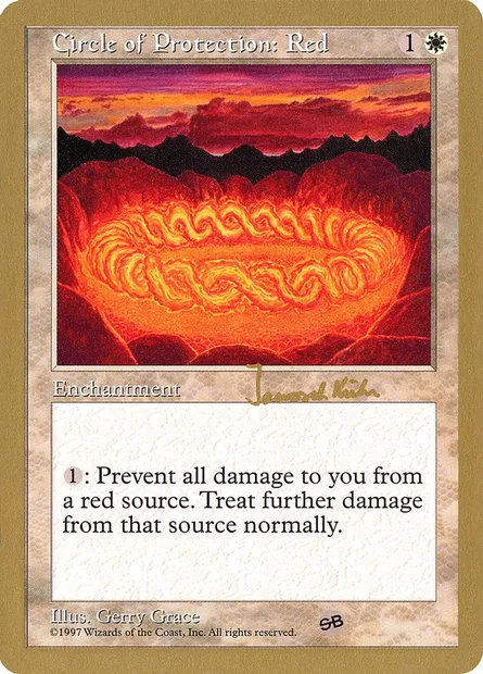 Circle of Protection: Red, Magic card WC97 jk20sb — World Championship Decks 1997 set