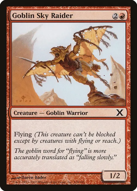 Goblin Sky Raider, Magic card 10E 210 — Tenth Edition set