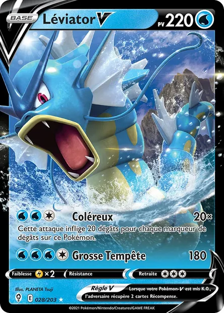 Léviator V, carte Pokémon EVS 28 — extension Évolution Céleste