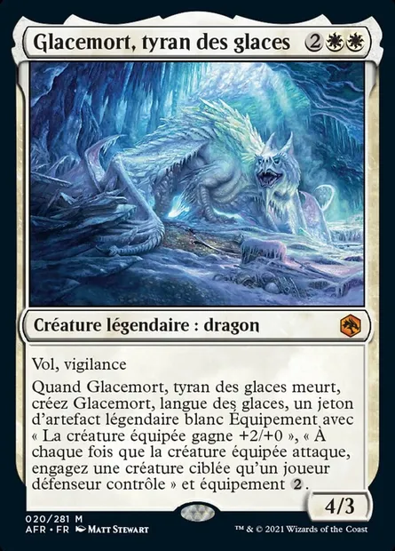 Glacemort, tyran des glaces, carte Magic AFR 20 — extension Forgotten Realms: Aventures dans les Royaumes Oubliés