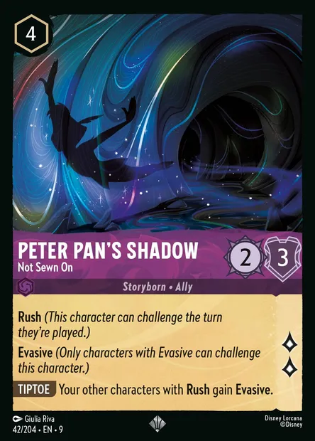 Peter Pan's Shadow - Not Sewn On, Disney Lorcana card CH9-042 — Fabled set