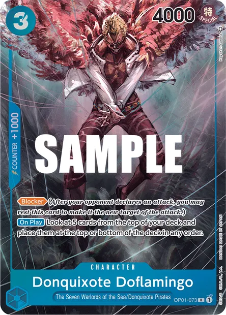 Donquixote Doflamingo, One Piece card OP01-073 — ROMANCE DAWN set
