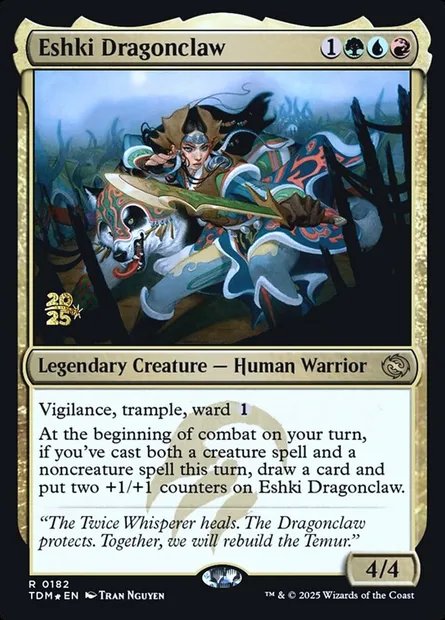 Eshki Dragonclaw, Magic card PTDM 182s — Tarkir: Dragonstorm Promos set