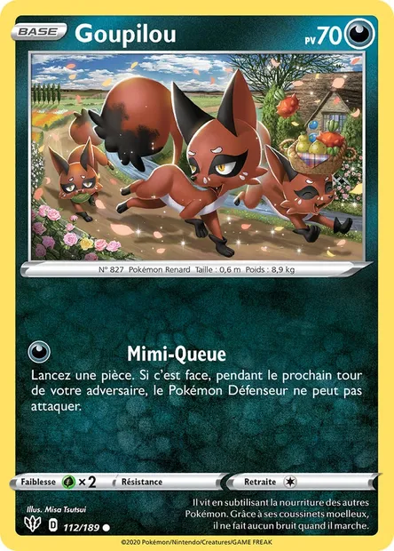 Goupilou, carte Pokémon DAA 112 — extension Ténèbres Embrasées