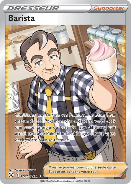 Barista, carte Pokémon BRS TG25 — extension Stars Étincelantes