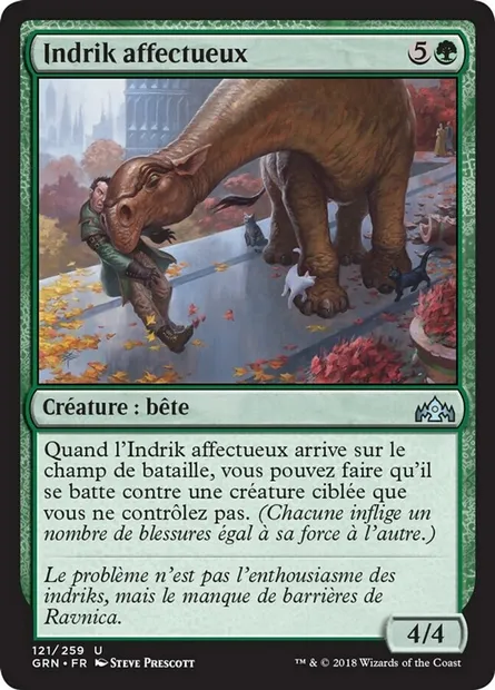 Indrik affectueux, carte Magic GRN 121 — extension Les Guildes de Ravnica