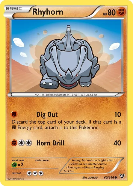 Rhyhorn, Pokémon card XY 60 — XY set