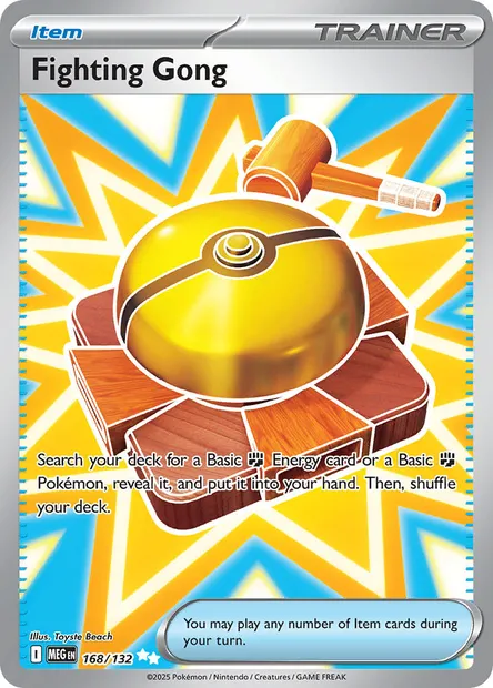 Fighting Gong, Pokémon card MEG 168 — Mega Evolution set