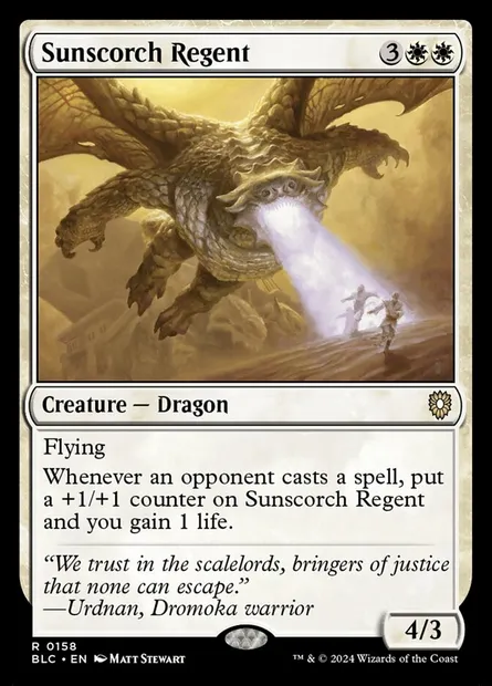 Sunscorch Regent, Magic card BLC 158 — Bloomburrow Commander set