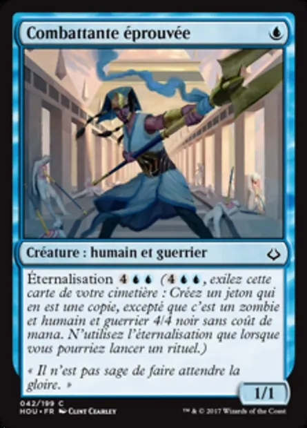 Combattante éprouvée, carte Magic HOU 42 — extension L’âge de la destruction