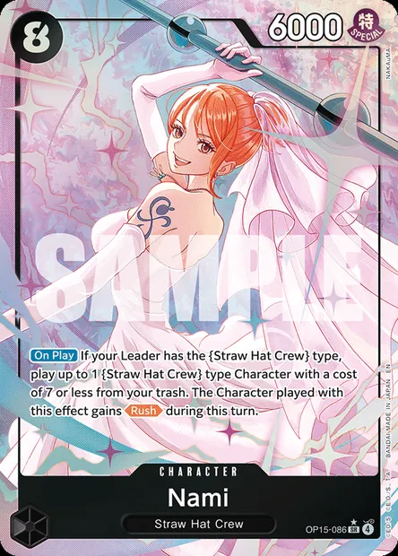 Nami, One Piece card OP15-086 — ADVENTURE ON KAMI’S ISLAND set