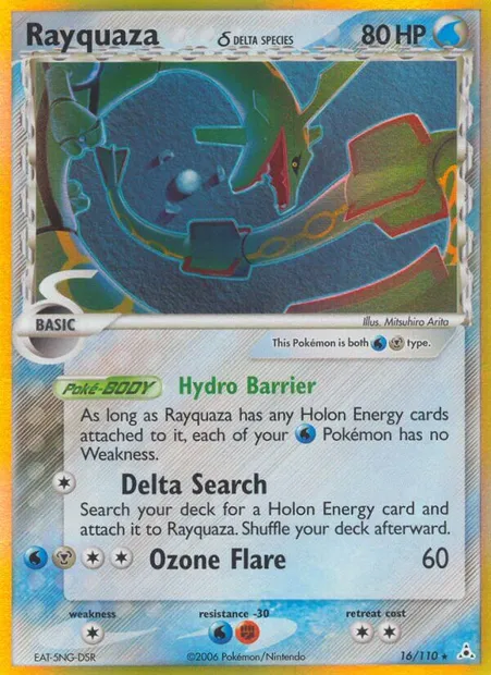 Rayquaza δ, Pokémon card HP 16 — Holon Phantoms set