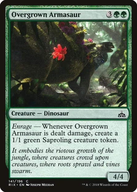 Overgrown Armasaur, Magic card RIX 141 — Rivals of Ixalan set