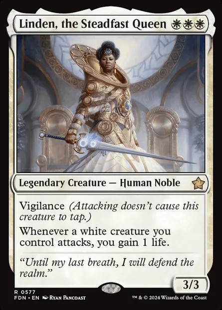 Linden, reine implacable, carte Magic FDN 577 — extension Foundations